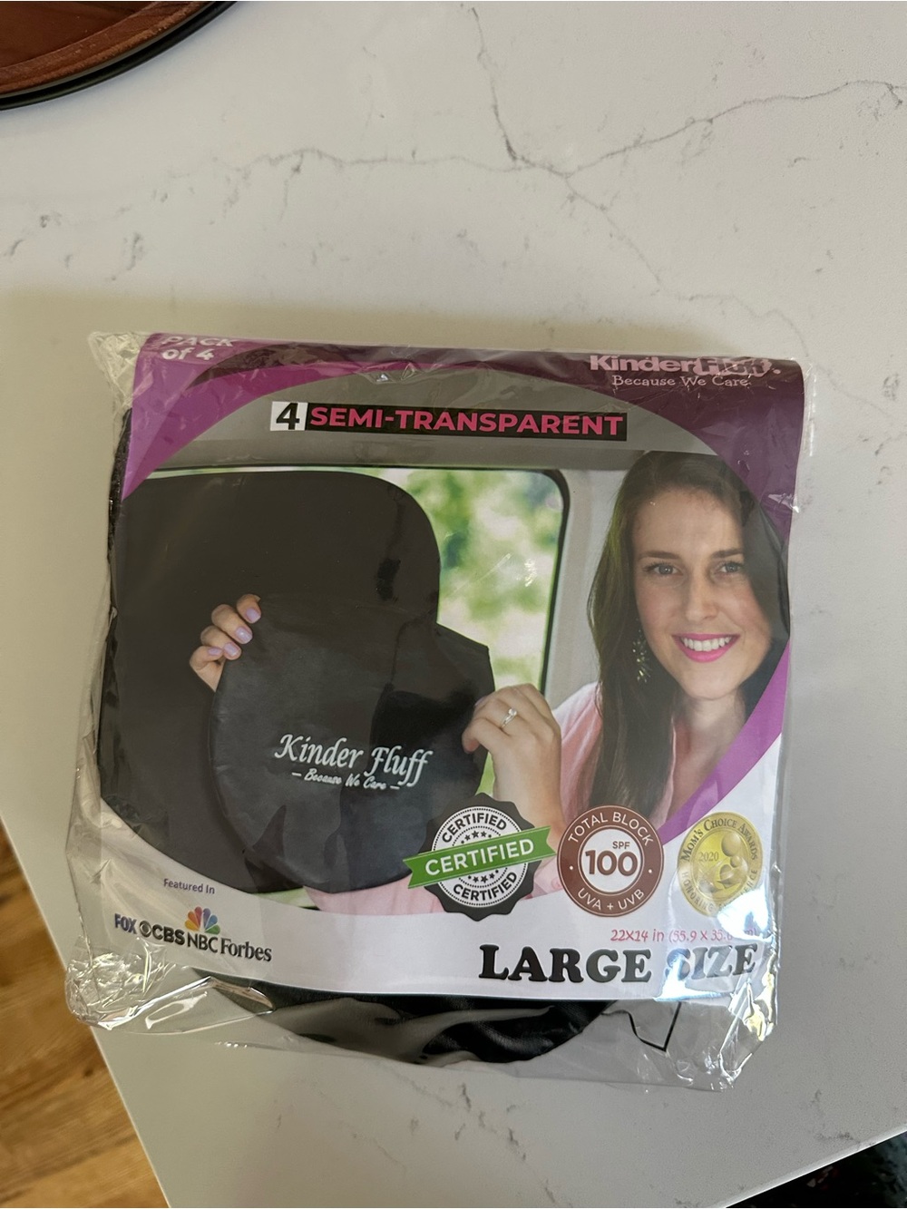 Large Semi-Transparent Car Sun Shade - Black